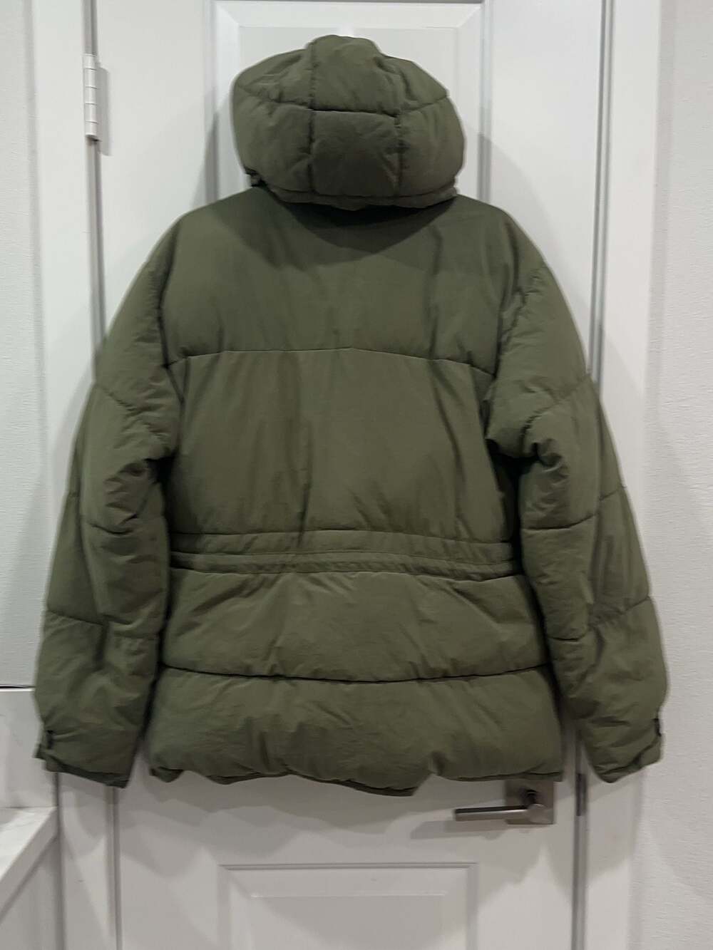 American Eagle Olive Green Hooded Puffer Jacket - Picture 2 of 5